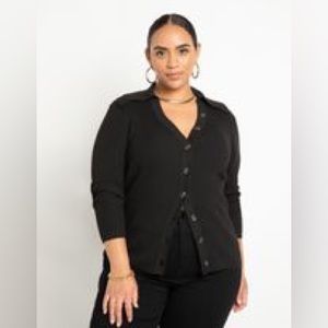 ELOQUII Ribbed Knit Cardigan